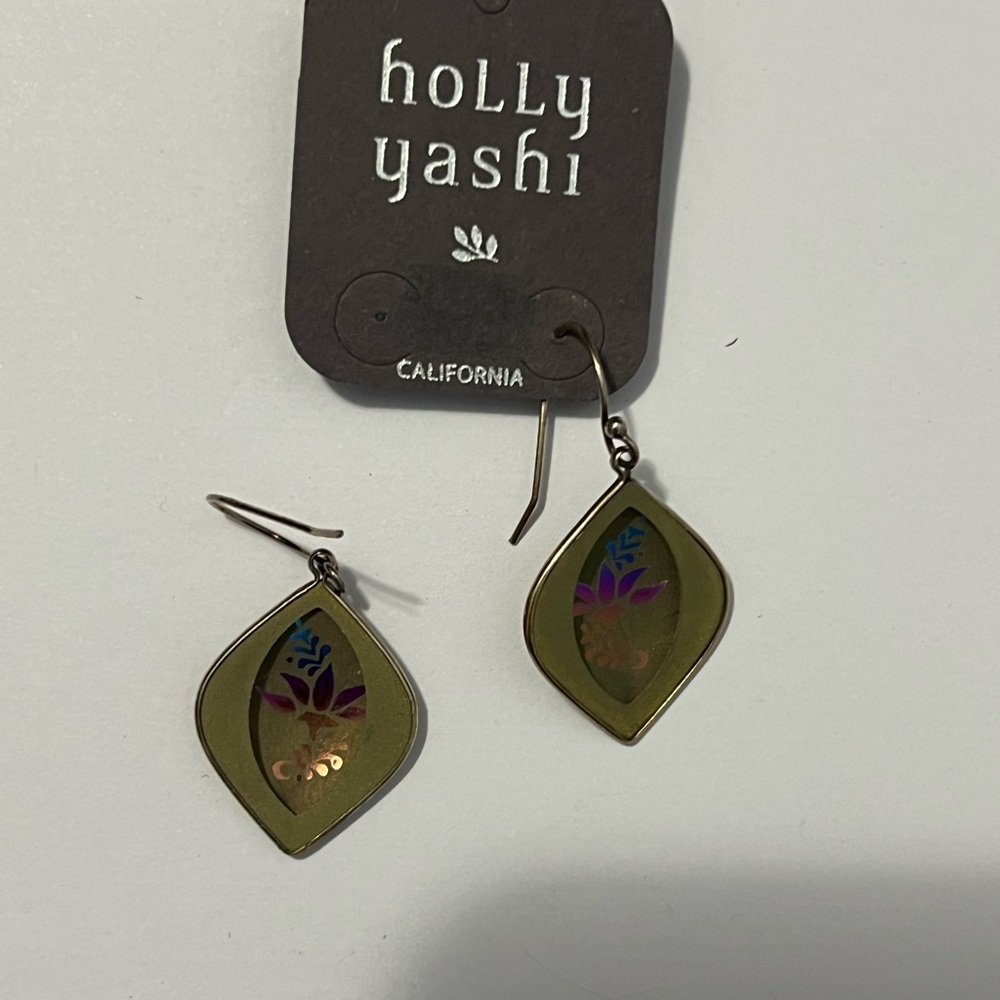 Holly Yashi Elegant Gold and Purple Earrings